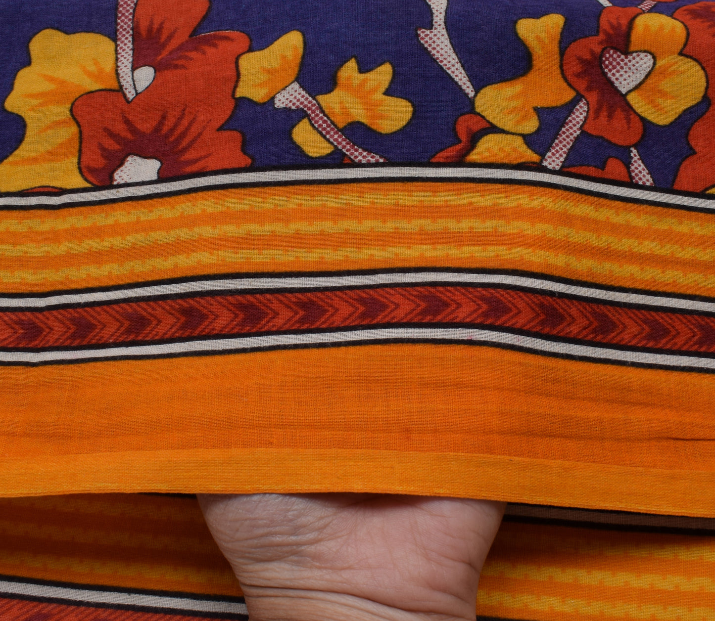 Sushila Vintage Indian Saree 100% Pure Cotton Printed Paisley Soft Craft Fabric