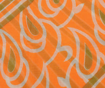 Sushila Vintage Orange Saree 100% Pure Cotton Printed 5 Yard Soft Craft Fabric