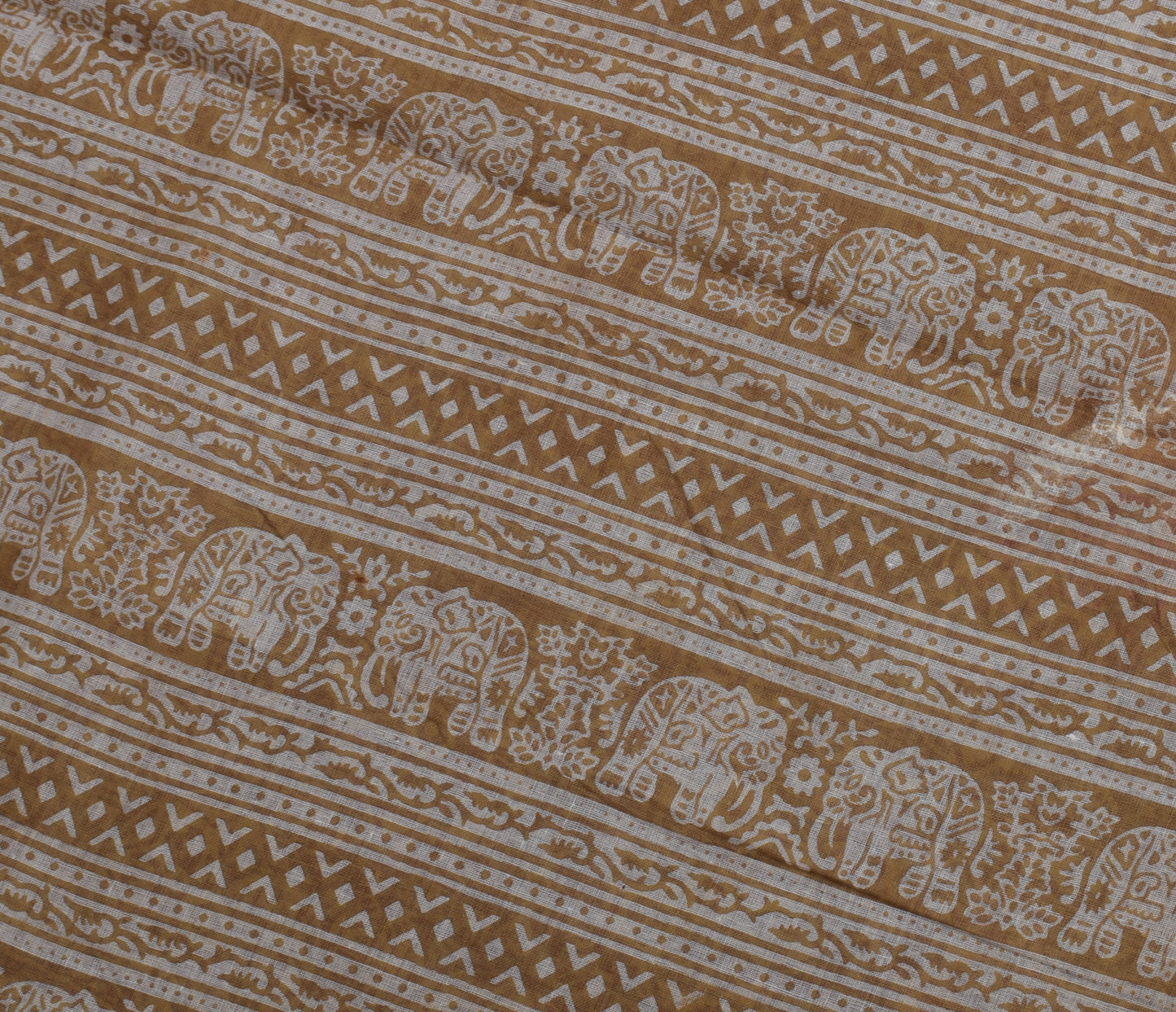 Sushila Vintage Indian Saree 100% Pure Cotton Printed Floral 5 Yard Craft Fabric