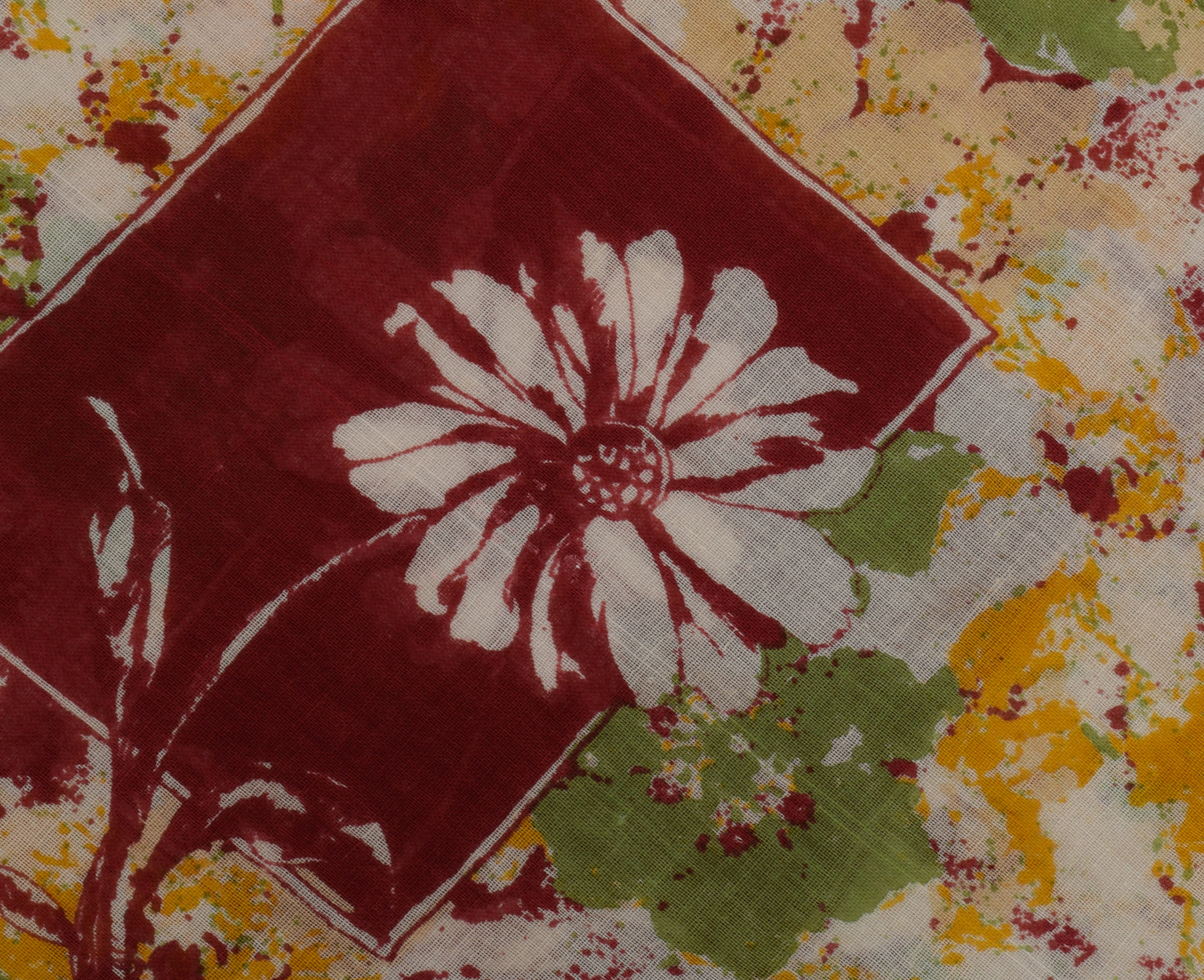 Sushila Vintage Cream Saree 100% Pure Cotton Printed Floral Soft Craft Fabric
