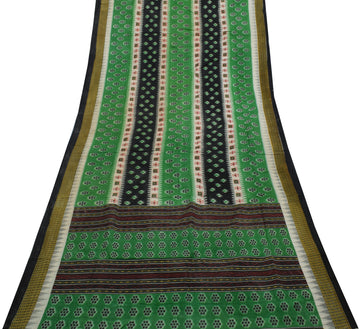 Sushila Vintage Indian Saree 100% Pure Cotton Printed Craft Sari Fabric