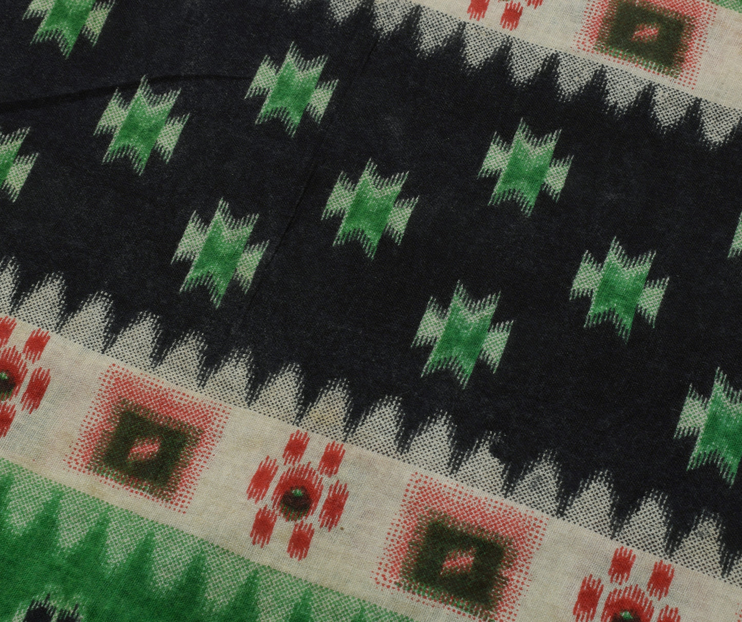 Sushila Vintage Indian Saree 100% Pure Cotton Printed Craft Sari Fabric