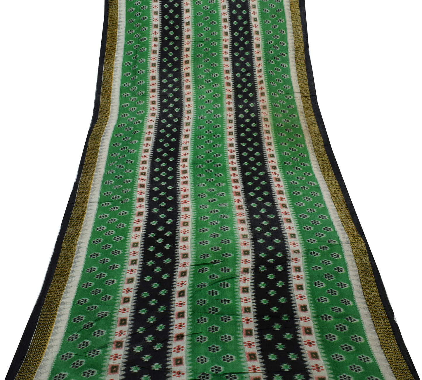 Sushila Vintage Indian Saree 100% Pure Cotton Printed Craft Sari Fabric
