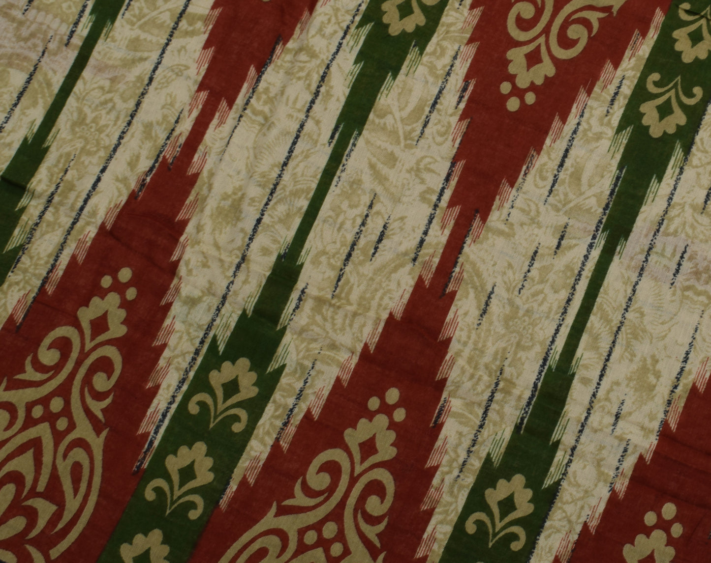 Sushila Vintage Brown Saree 100% Pure Cotton Printed Floral Soft Craft Fabric