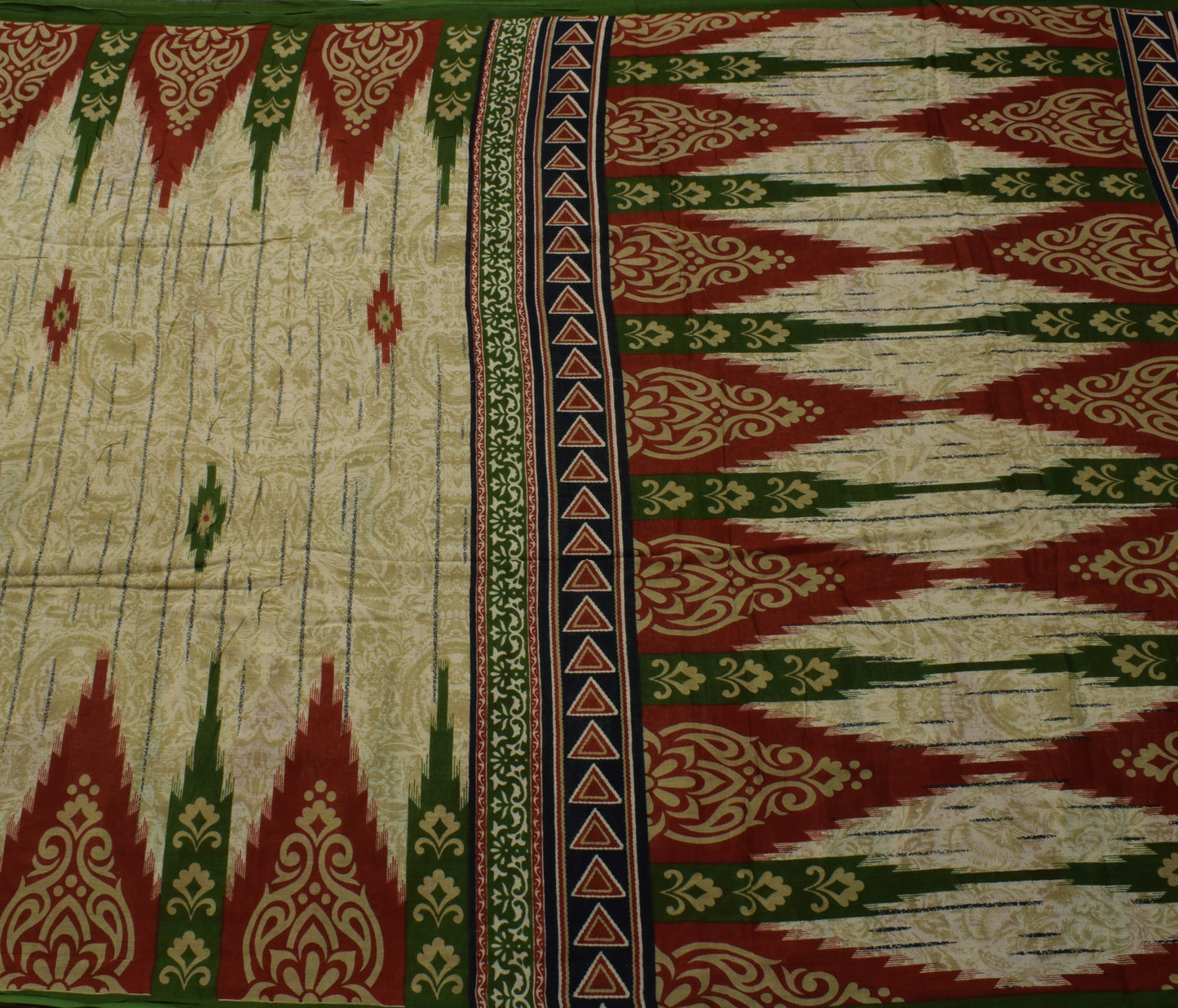Sushila Vintage Brown Saree 100% Pure Cotton Printed Floral Soft Craft Fabric