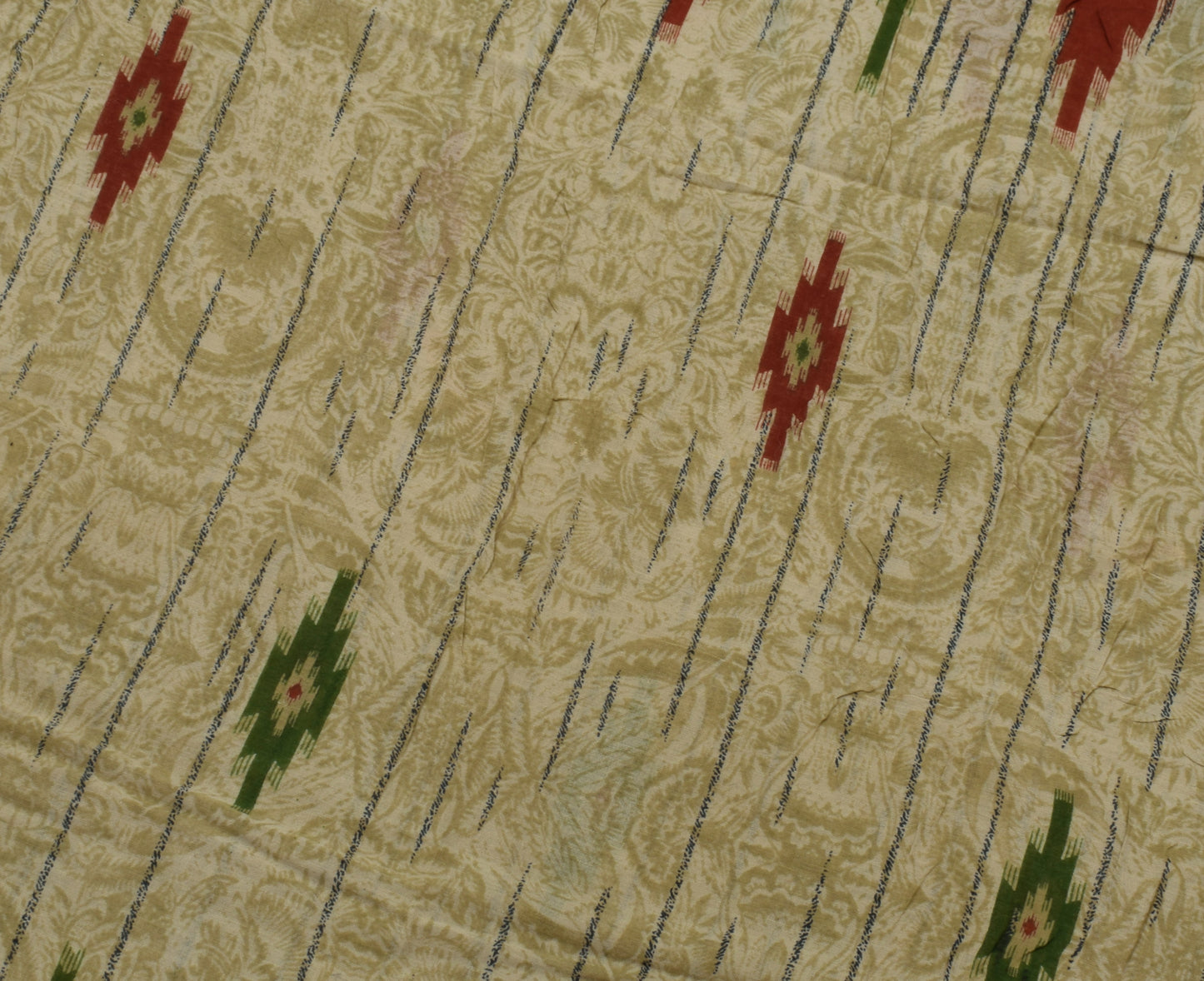 Sushila Vintage Brown Saree 100% Pure Cotton Printed Floral Soft Craft Fabric