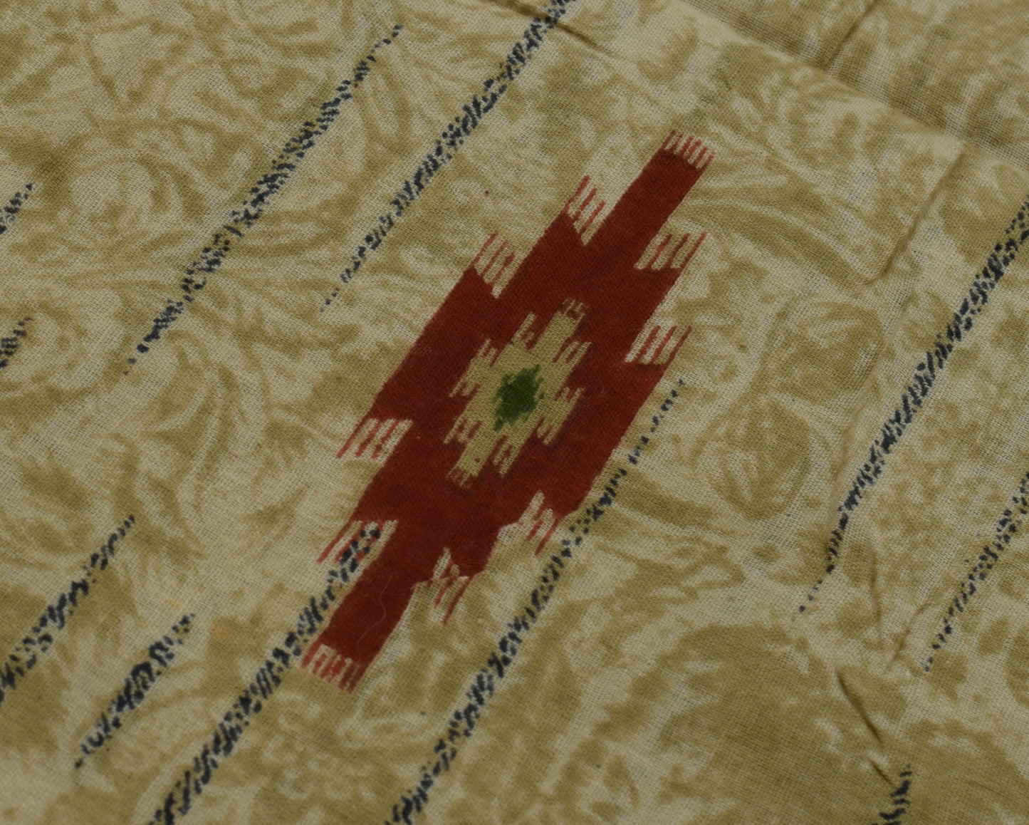 Sushila Vintage Brown Saree 100% Pure Cotton Printed Floral Soft Craft Fabric