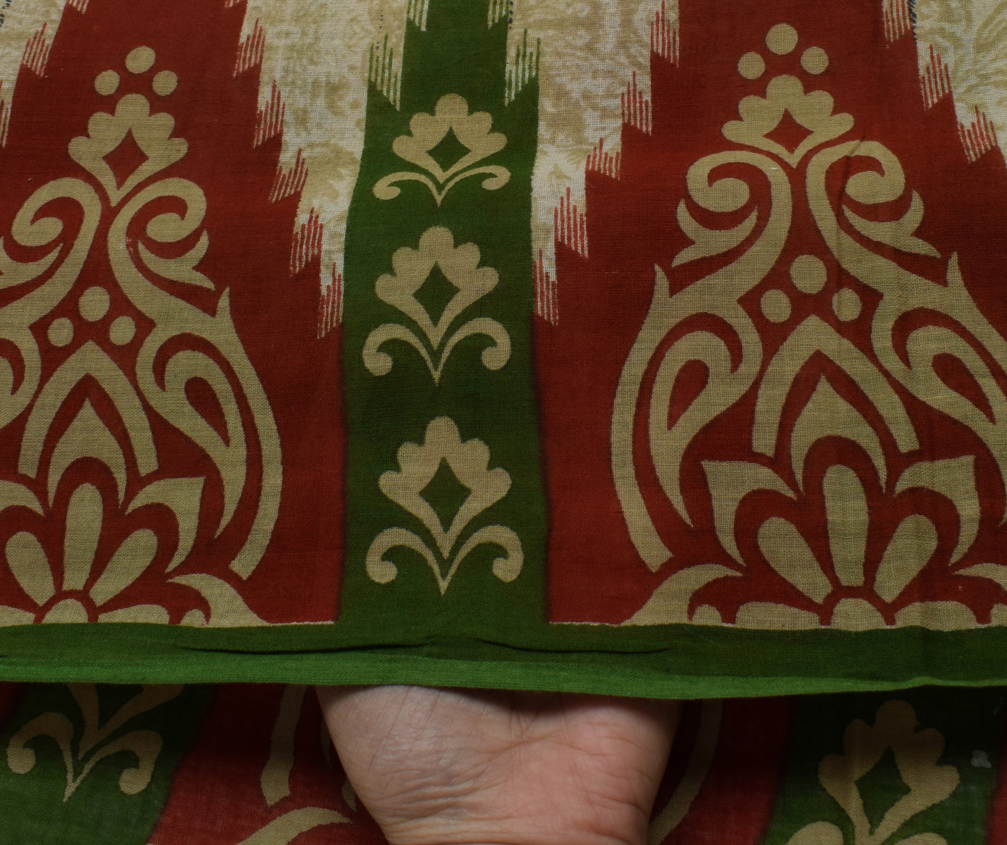Sushila Vintage Brown Saree 100% Pure Cotton Printed Floral Soft Craft Fabric