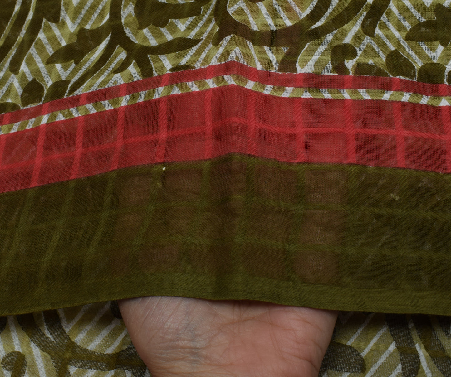 Sushila Vintage Green Indian Saree 100% Pure Cotton Printed Floral Craft Fabric