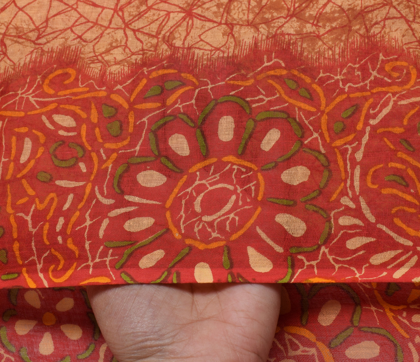 Sushila Vintage Indian Saree 100% Pure Cotton Printed 5 Yard Craft Sari Fabric
