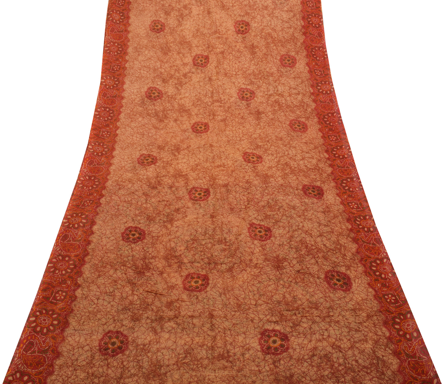 Sushila Vintage Indian Saree 100% Pure Cotton Printed 5 Yard Craft Sari Fabric