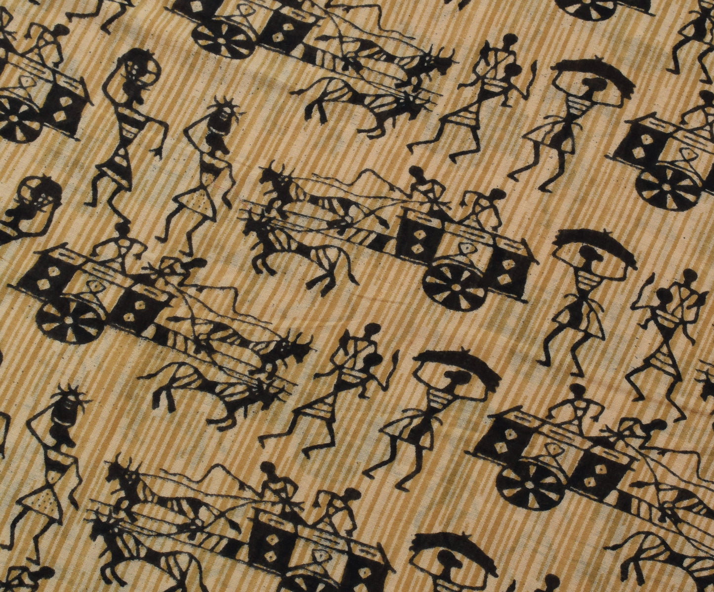 Sushila Vintage Brown Saree 100% Pure Cotton Printed Humans Soft Craft Fabric