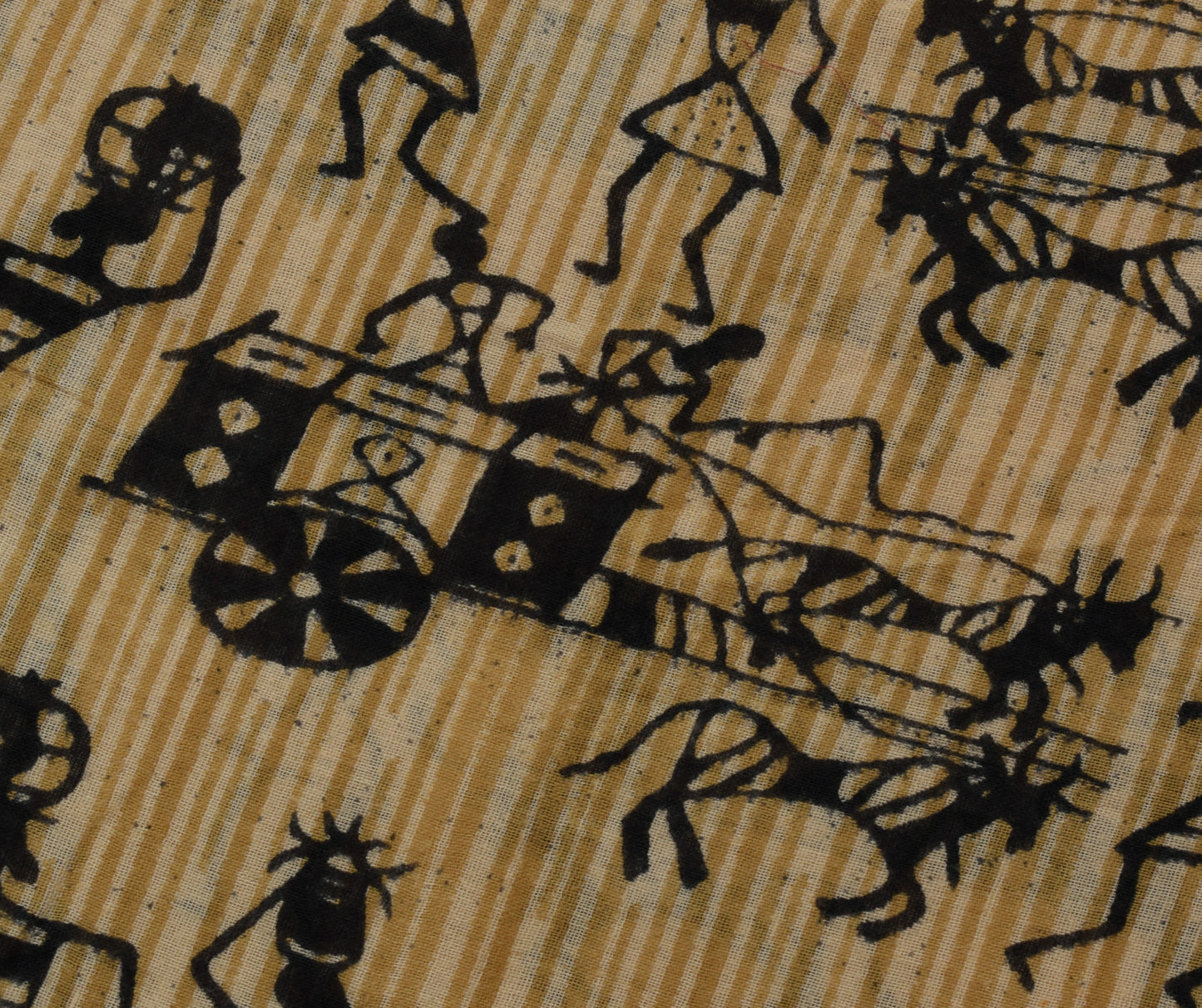 Sushila Vintage Brown Saree 100% Pure Cotton Printed Humans Soft Craft Fabric