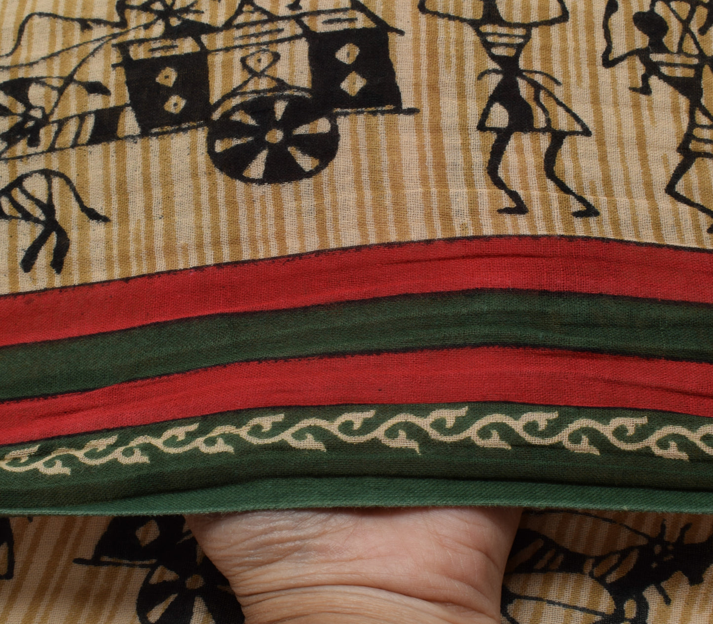 Sushila Vintage Brown Saree 100% Pure Cotton Printed Humans Soft Craft Fabric
