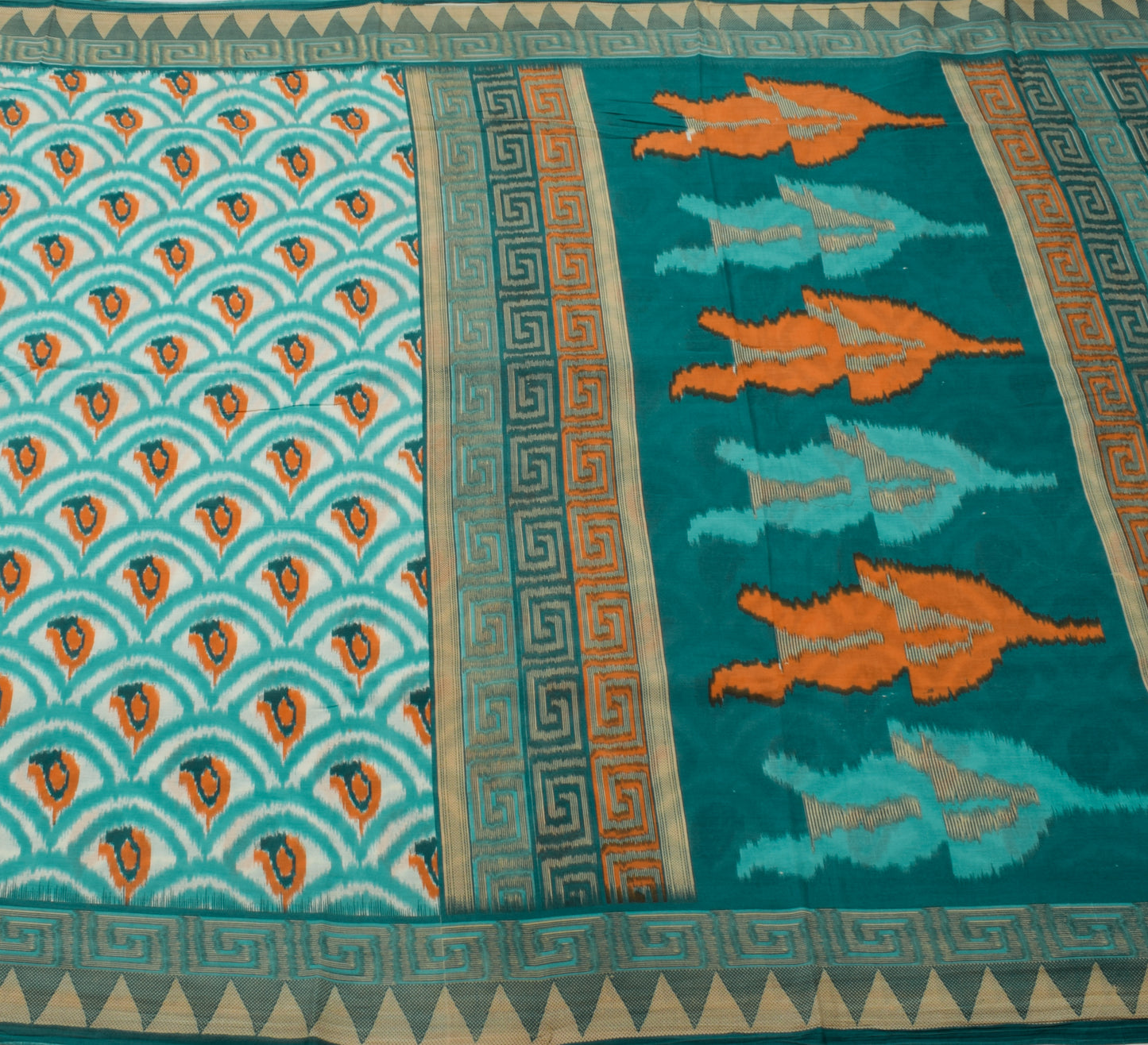 Sushila Vintage Indian Saree 100% Pure Cotton Printed 5 Yard Soft Craft Fabric