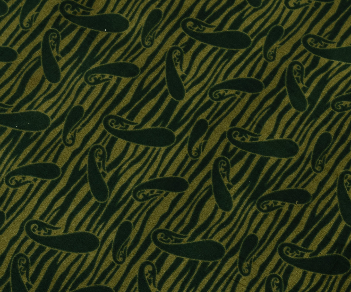 Sushila Vintage Green Saree 100% Pure Cotton Printed Paisley Soft Craft Fabric