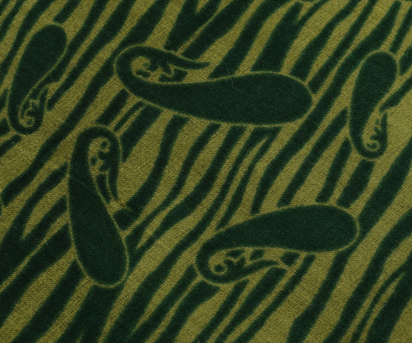 Sushila Vintage Green Saree 100% Pure Cotton Printed Paisley Soft Craft Fabric