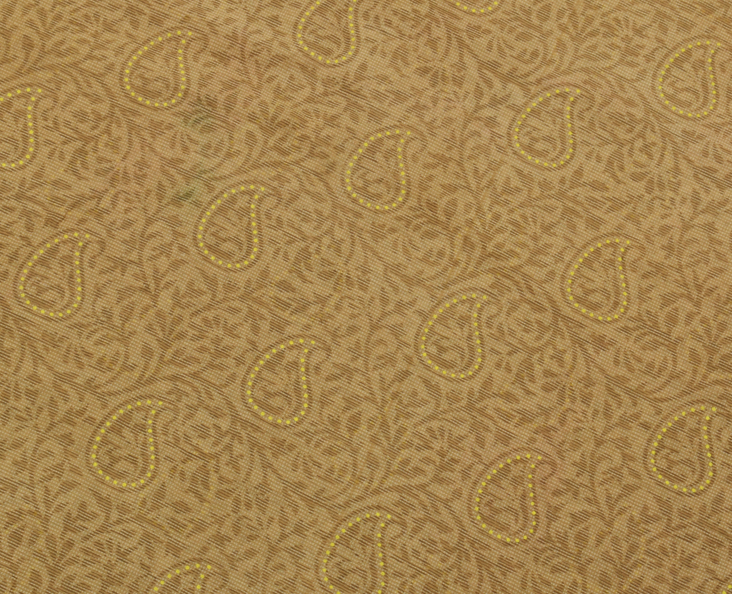 Sushila Vintage Brown Saree 100% Pure Cotton Printed Paisley Soft Craft Fabric
