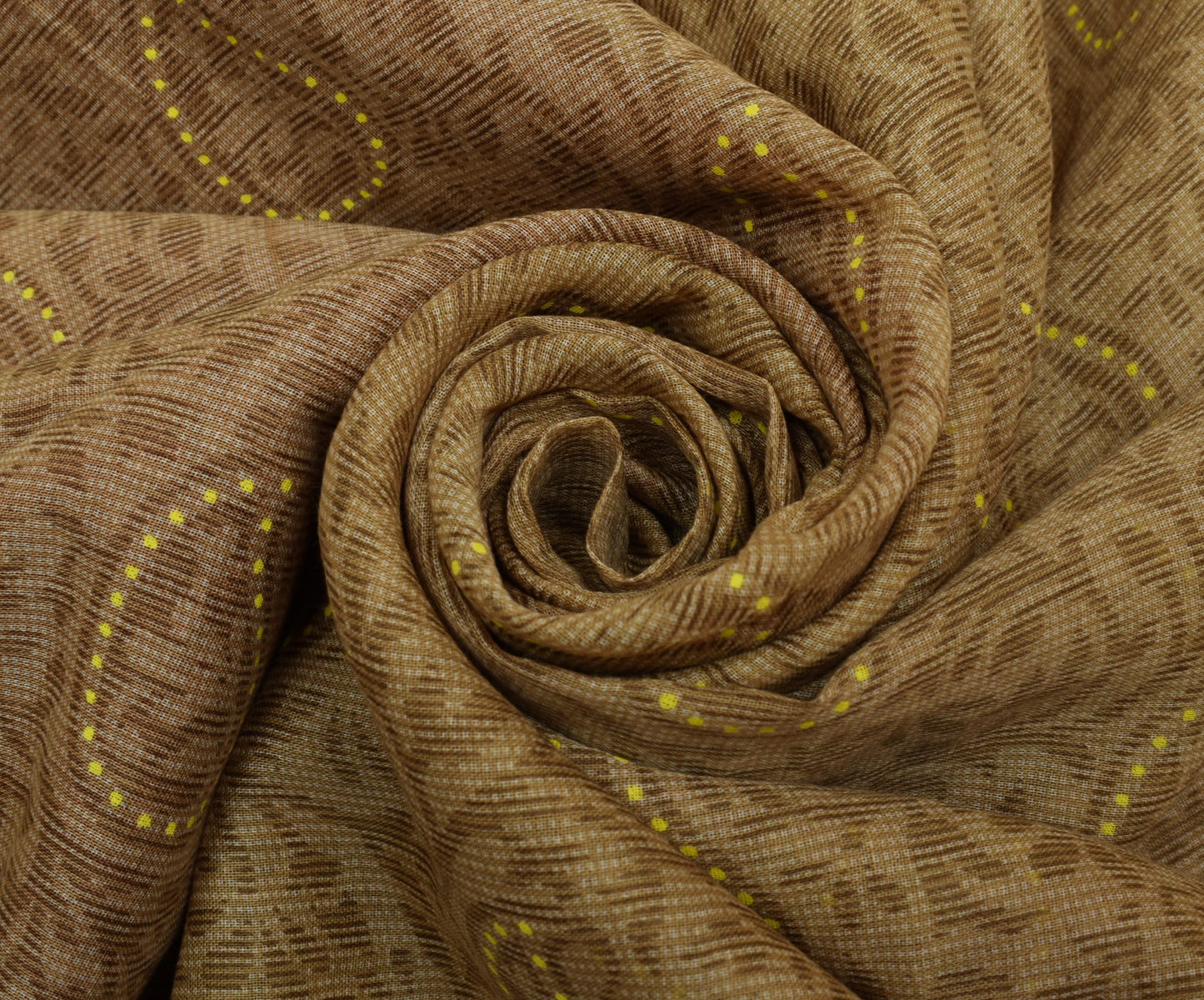 Sushila Vintage Brown Saree 100% Pure Cotton Printed Paisley Soft Craft Fabric