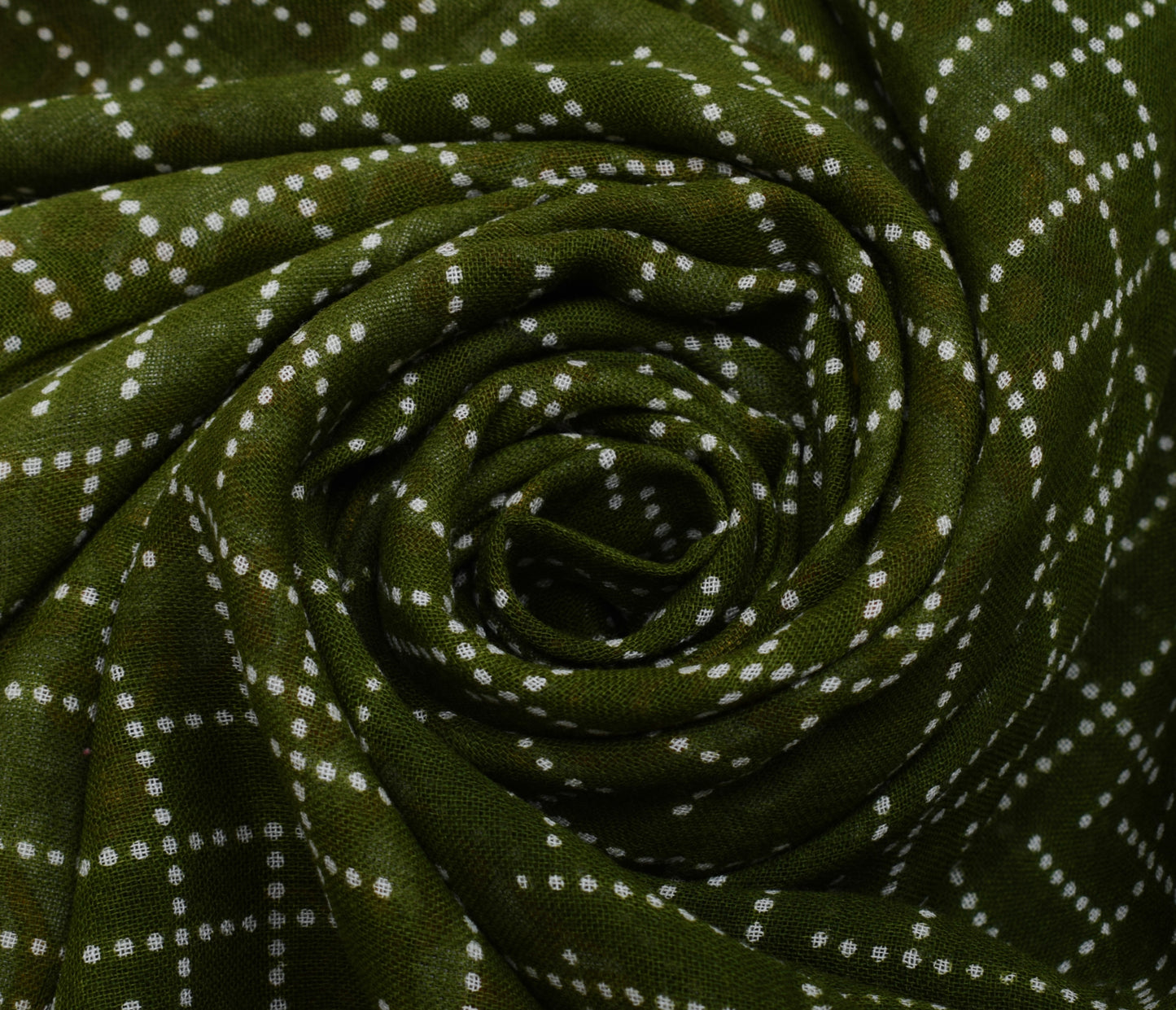 Sushila Vintage Green Saree 100% Pure Cotton Printed 5 Yard Soft Craft Fabric