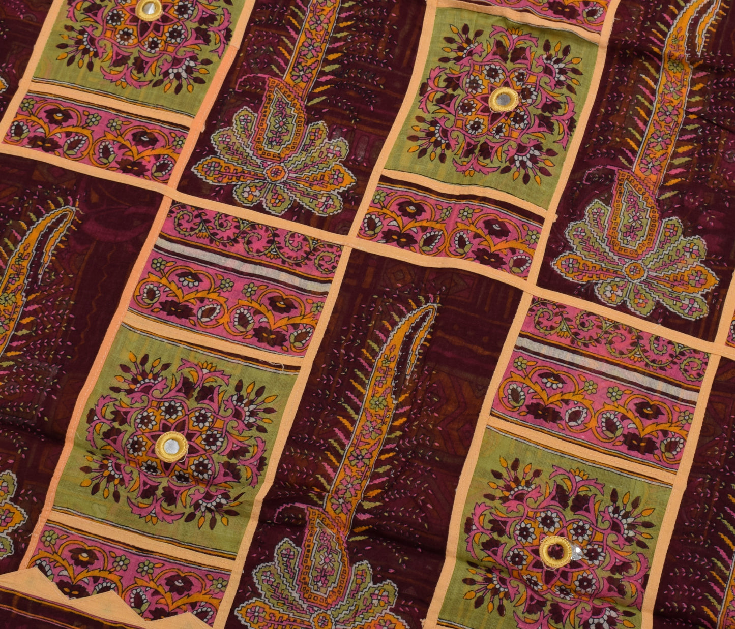 Sushila Vintage Indian Saree 100% Pure Cotton Printed 5 Yard Soft Craft Fabric