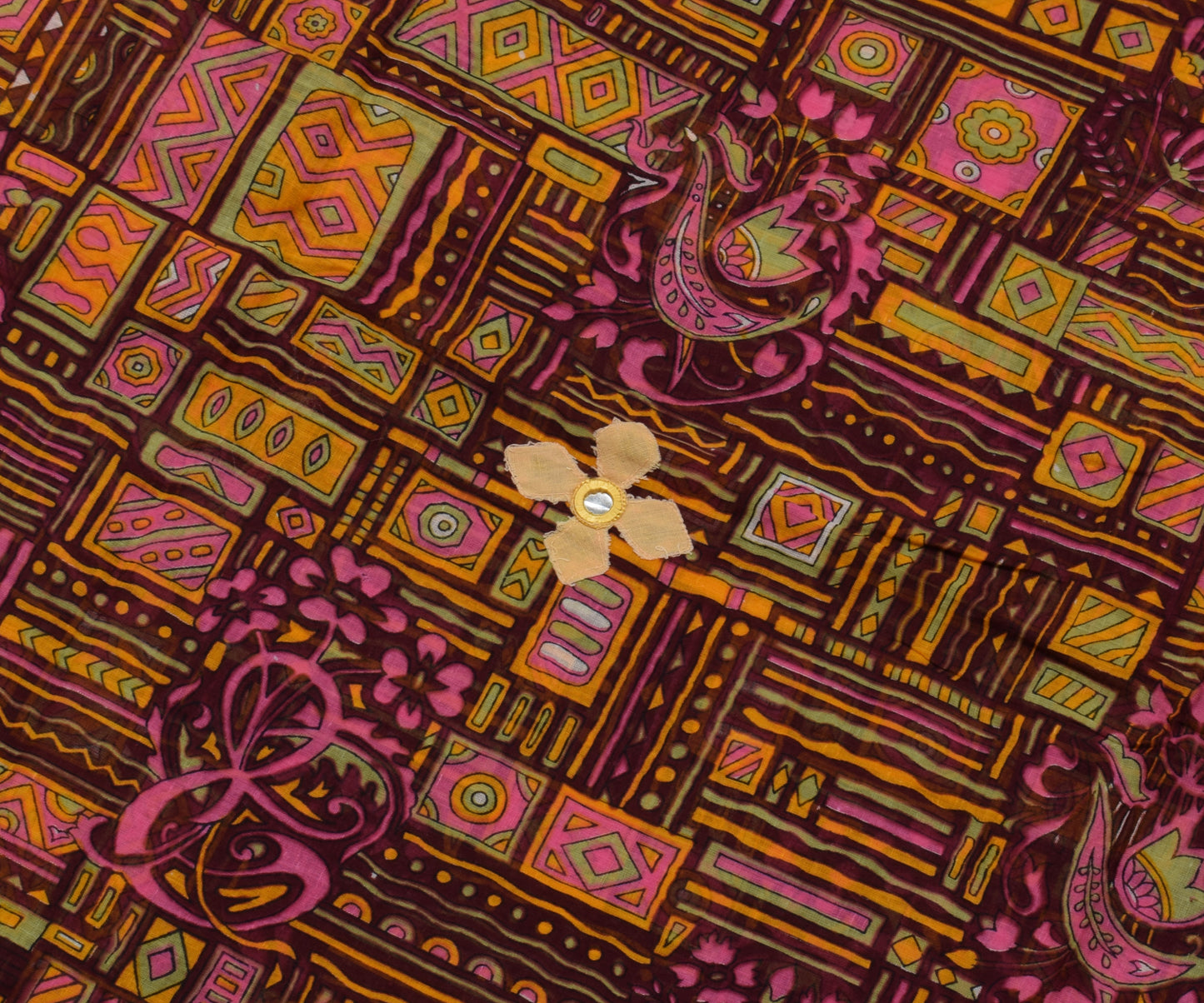 Sushila Vintage Indian Saree 100% Pure Cotton Printed 5 Yard Soft Craft Fabric