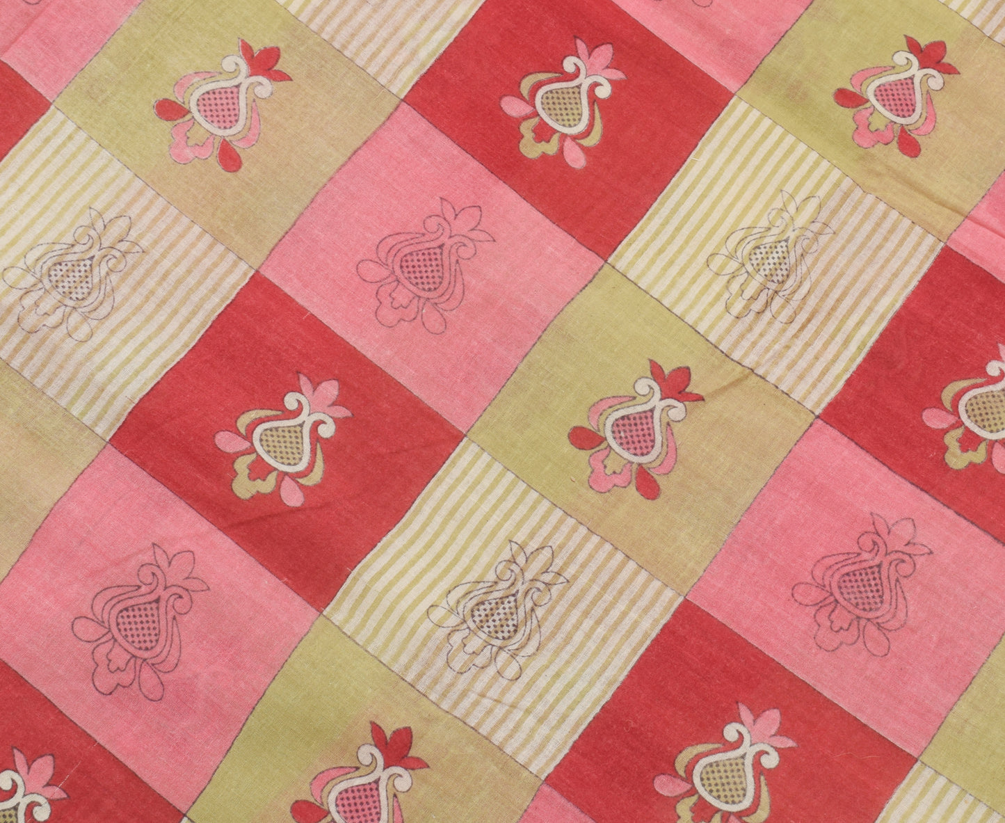 Sushila Vintage Multi-Color Saree Pure Cotton Printed Floral Soft Craft Fabric