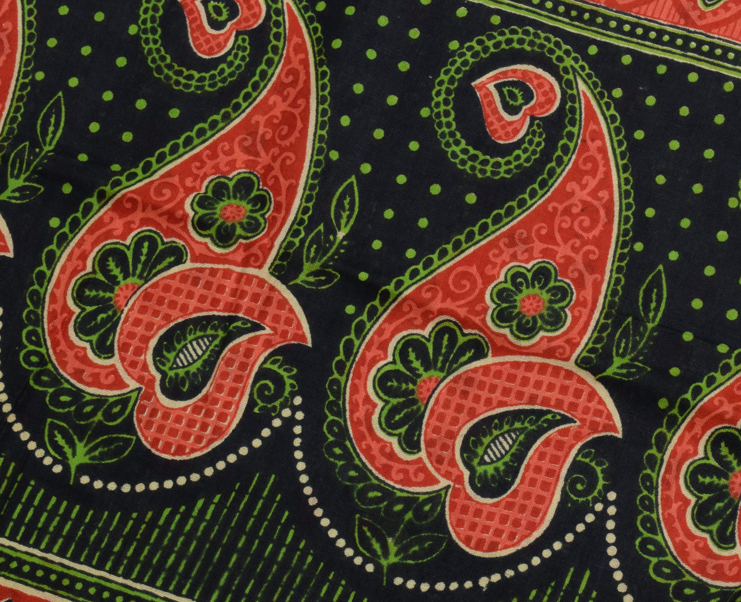 Sushila Vintage Cream Saree 100% Pure Cotton Hand Block Printed Craft Fabric