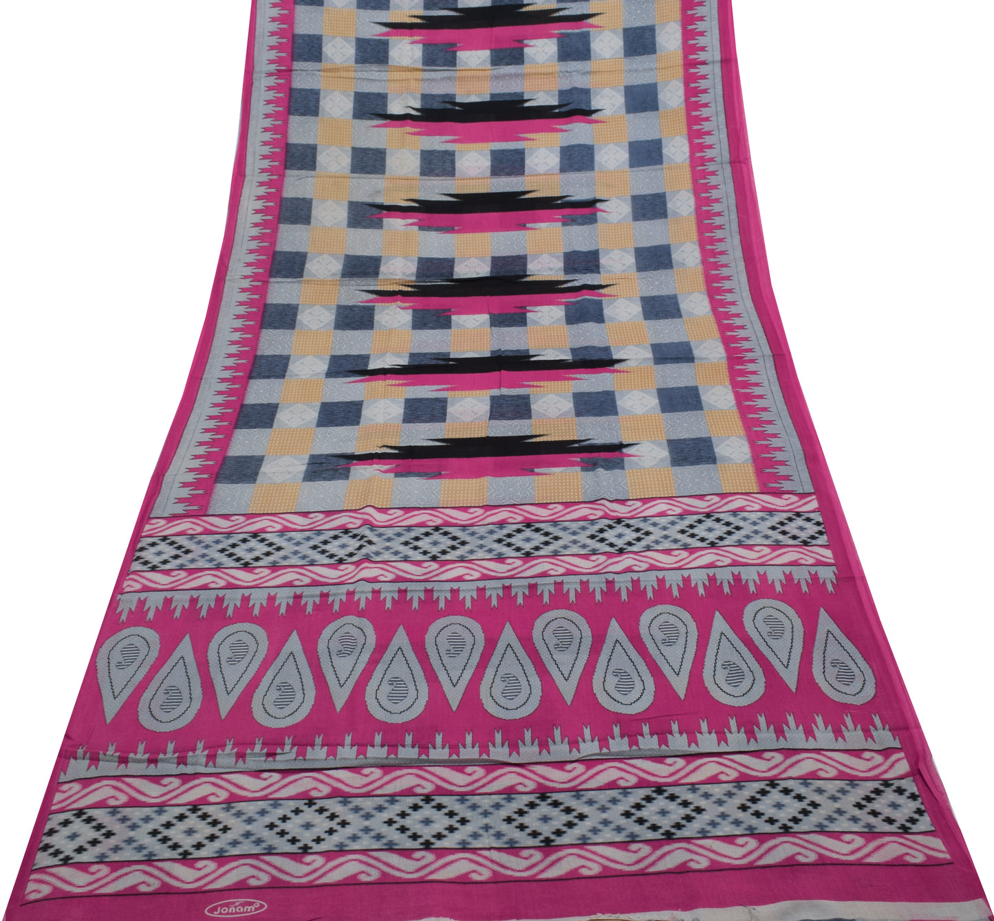 Sushila Vintage Indian Saree 100% Pure Cotton Printed 5 Yard Soft Craft Fabric
