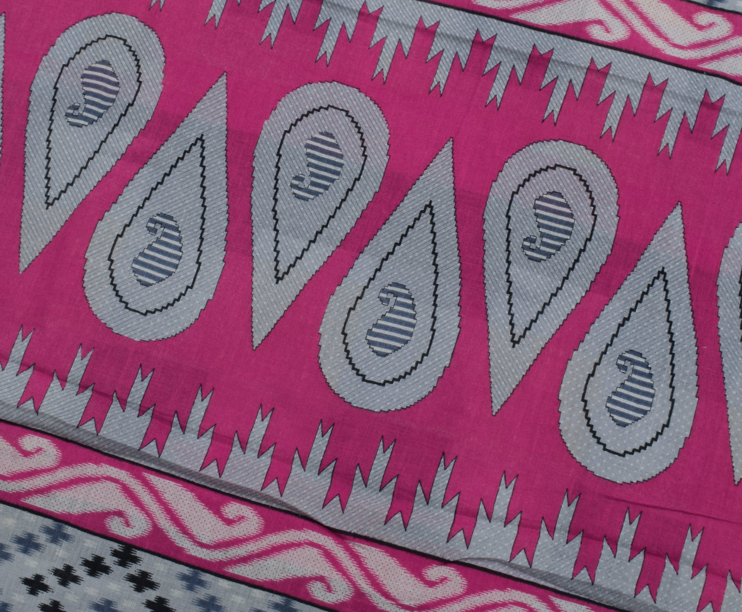Sushila Vintage Indian Saree 100% Pure Cotton Printed 5 Yard Soft Craft Fabric