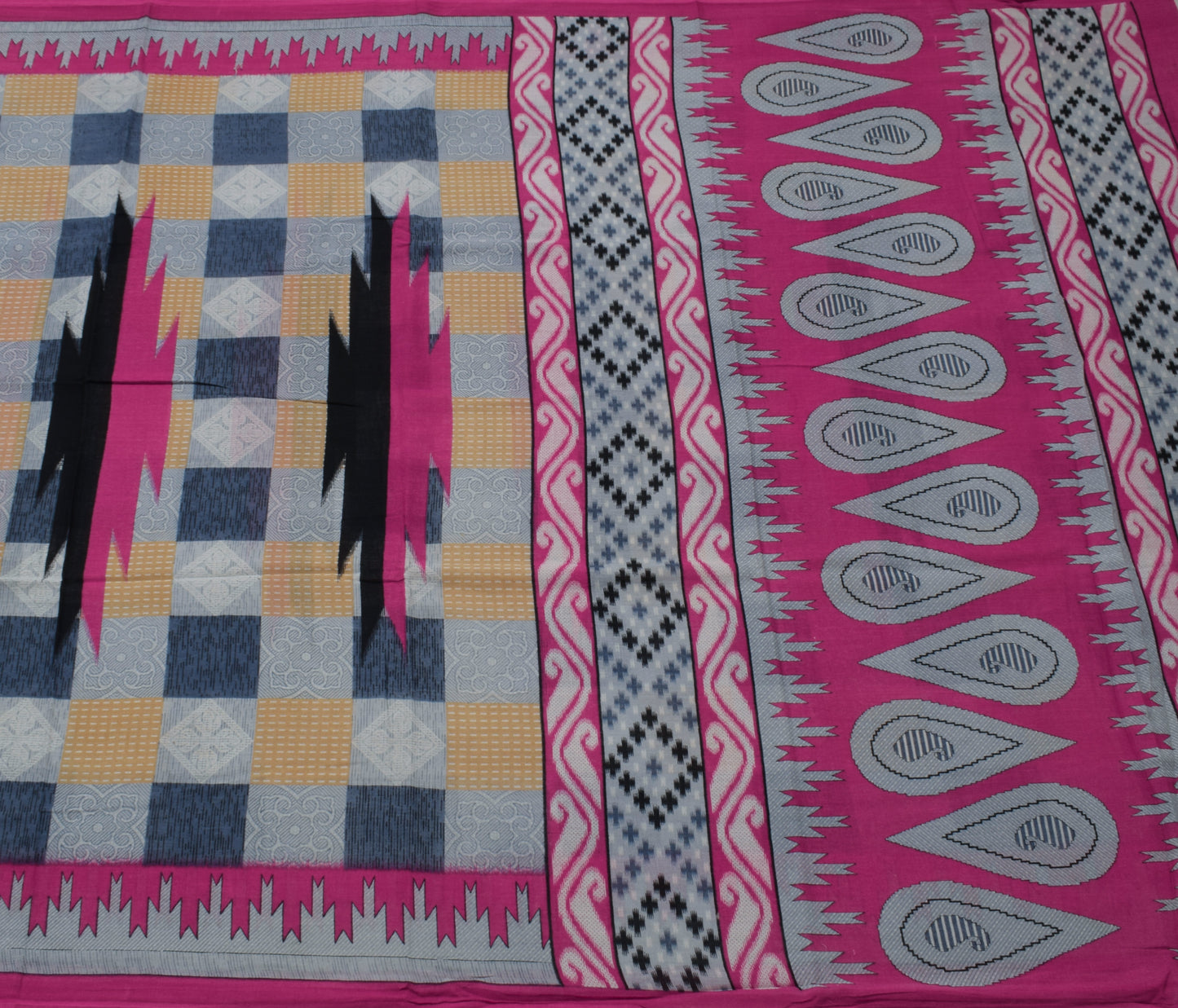 Sushila Vintage Indian Saree 100% Pure Cotton Printed 5 Yard Soft Craft Fabric