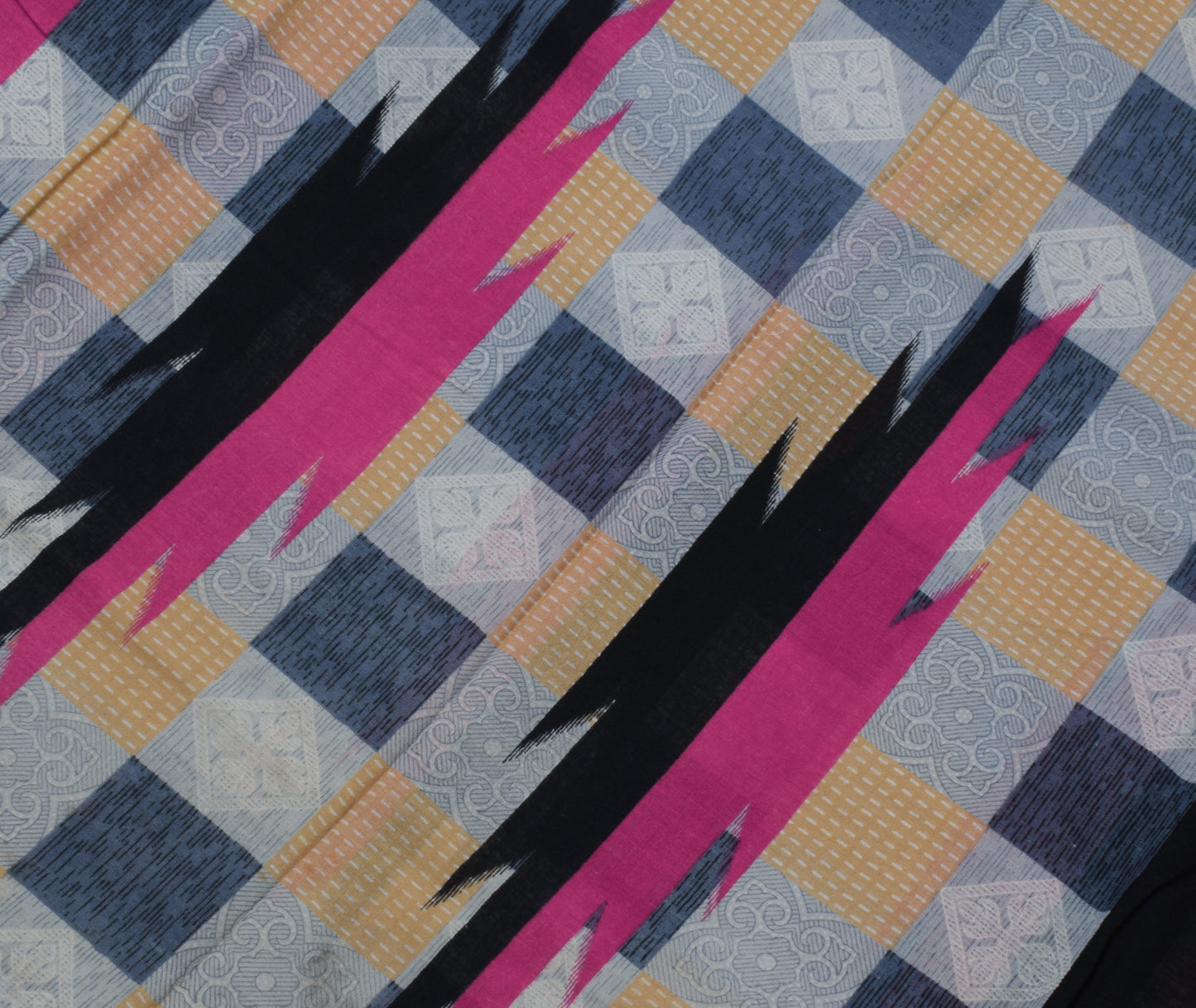 Sushila Vintage Indian Saree 100% Pure Cotton Printed 5 Yard Soft Craft Fabric