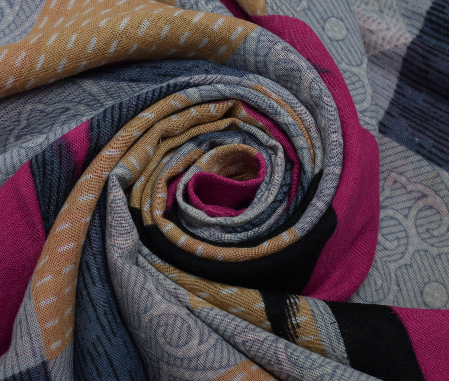 Sushila Vintage Indian Saree 100% Pure Cotton Printed 5 Yard Soft Craft Fabric