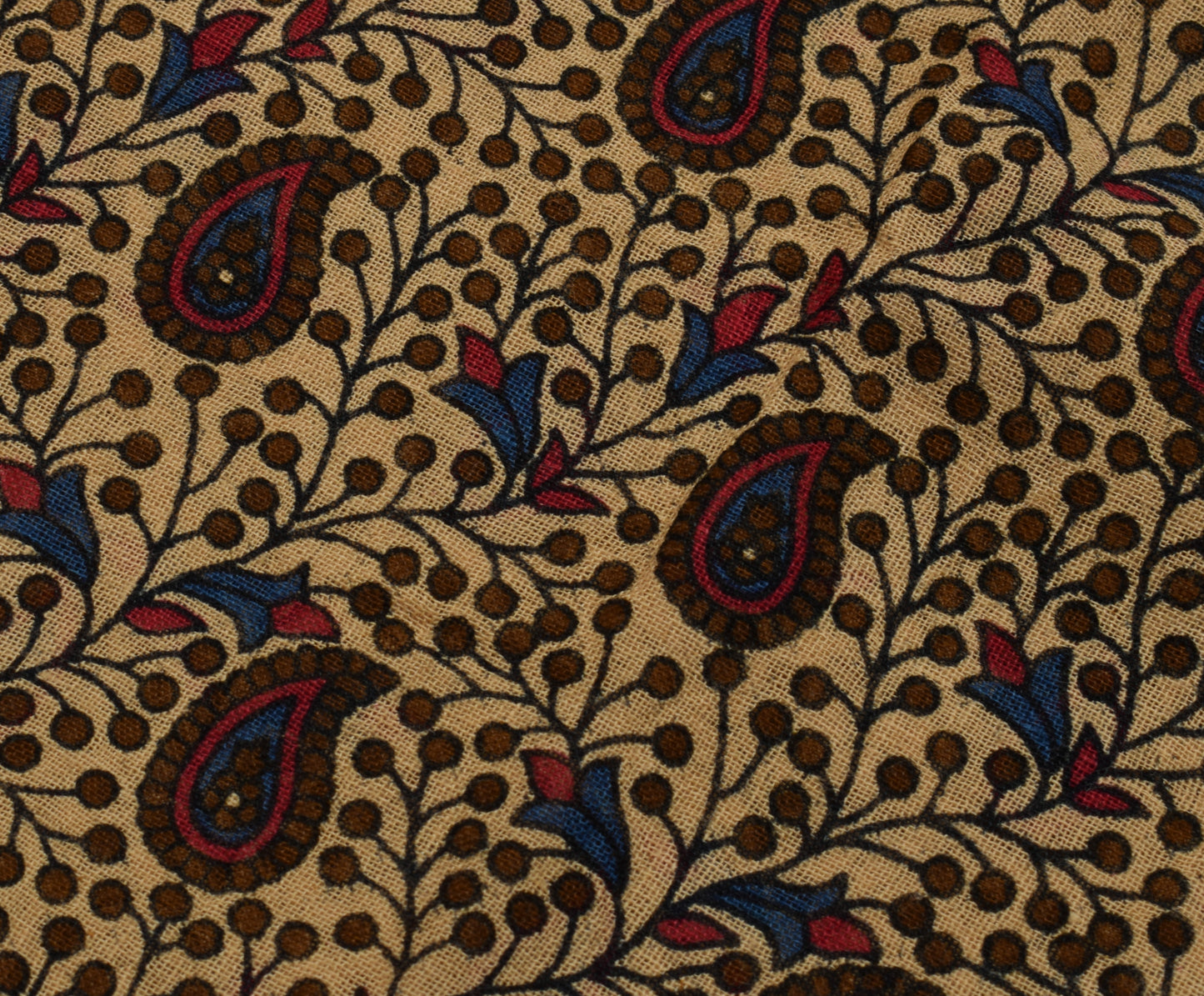 Sushila Vintage Brown Saree 100% Pure Silk Printed Paisley Soft Craft Fabric
