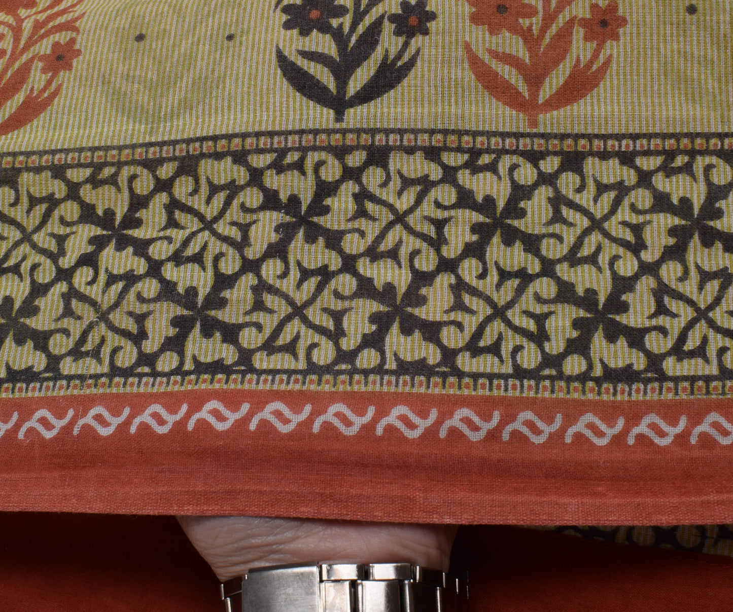 Sushila Vintage Brown Saree 100% Pure Cotton Printed Floral Soft Craft Fabric