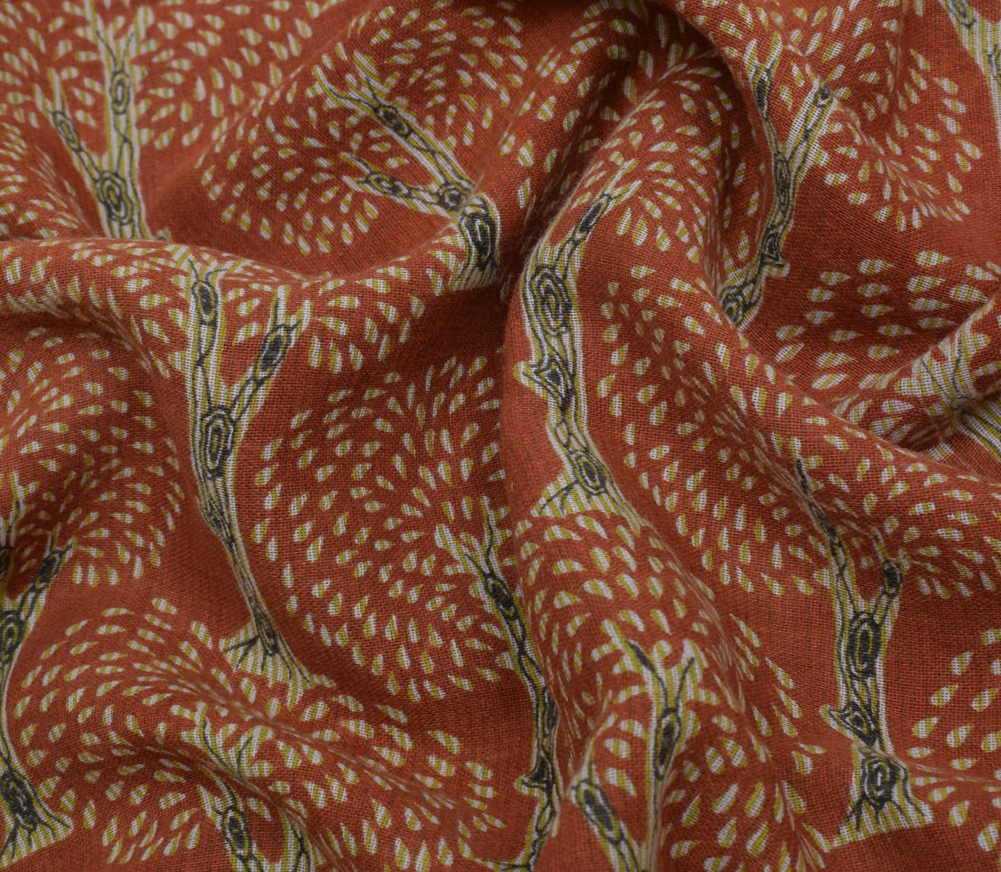 Sushila Vintage Brown Saree 100% Pure Cotton Printed Floral Soft Craft Fabric