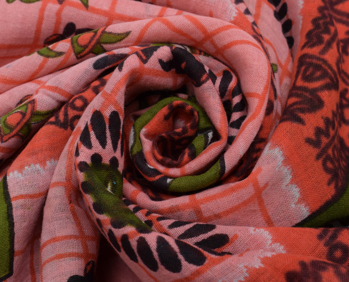 Sushila Vintage Pink Saree 100% Pure Cotton Printed Human Soft Craft Fabric