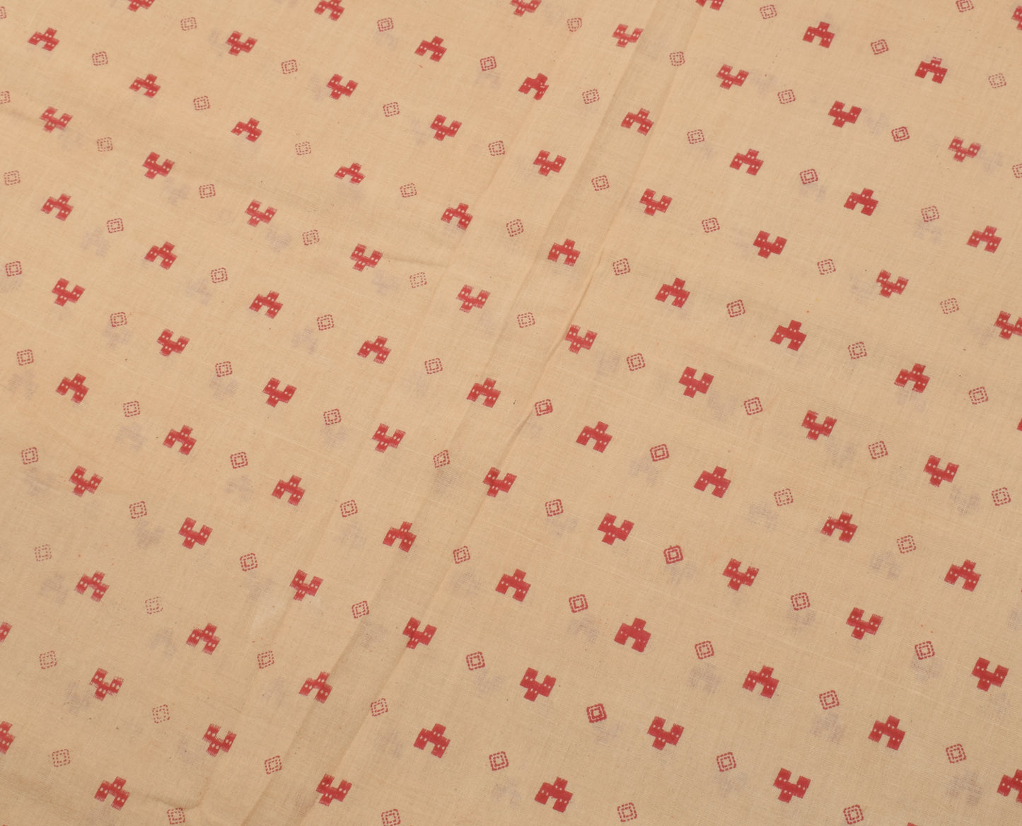 Sushila Vintage Light Brown Saree Pure Cotton Hand Block Printed Craft Fabric