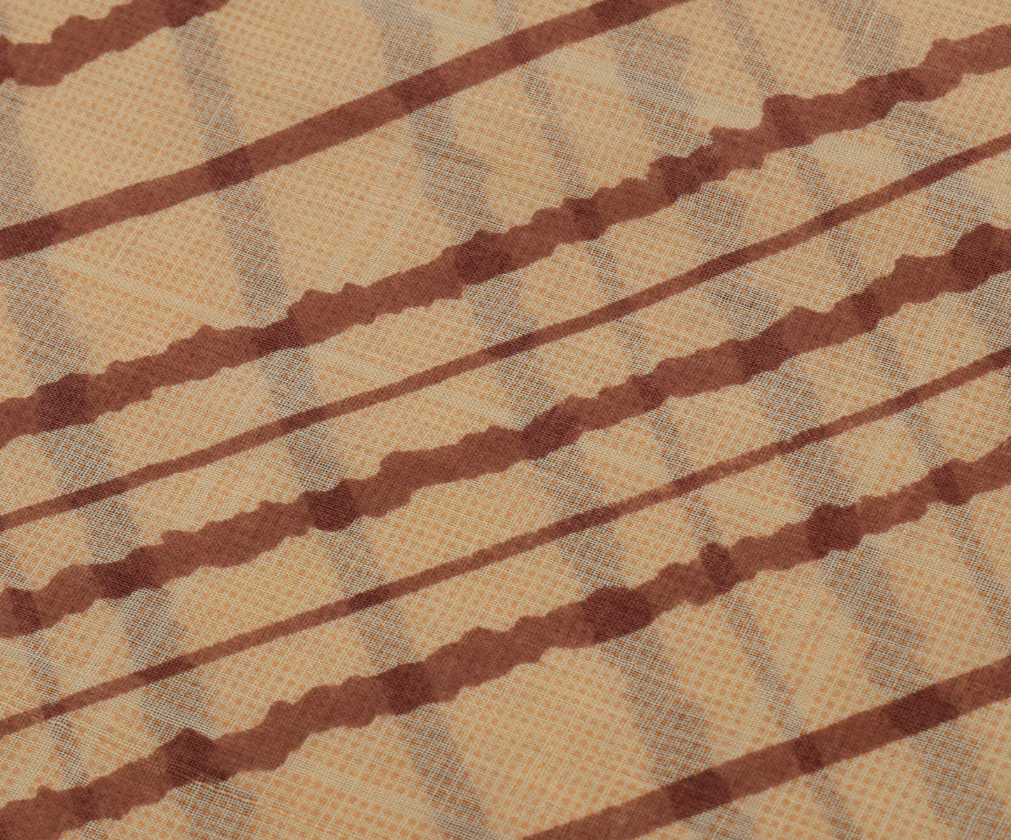 Sushila Vintage Cream Saree 100% Pure Cotton Printed 5 Yard Soft Craft Fabric
