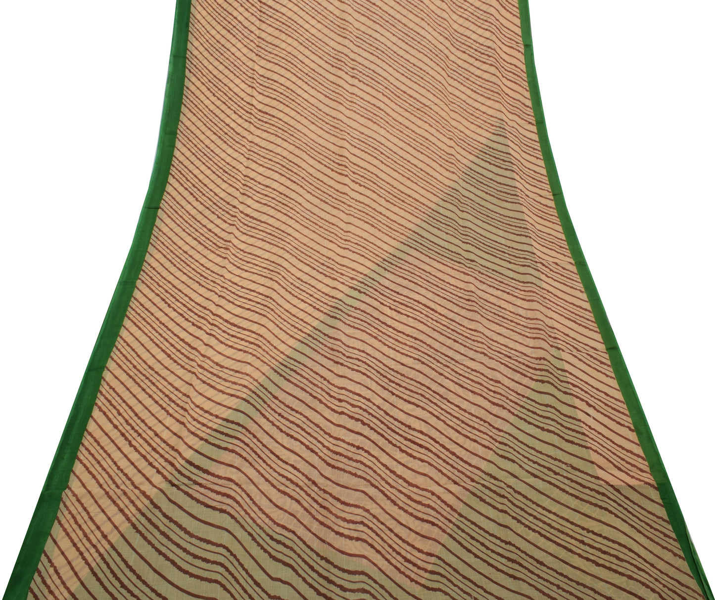 Sushila Vintage Cream Saree 100% Pure Cotton Printed 5 Yard Soft Craft Fabric