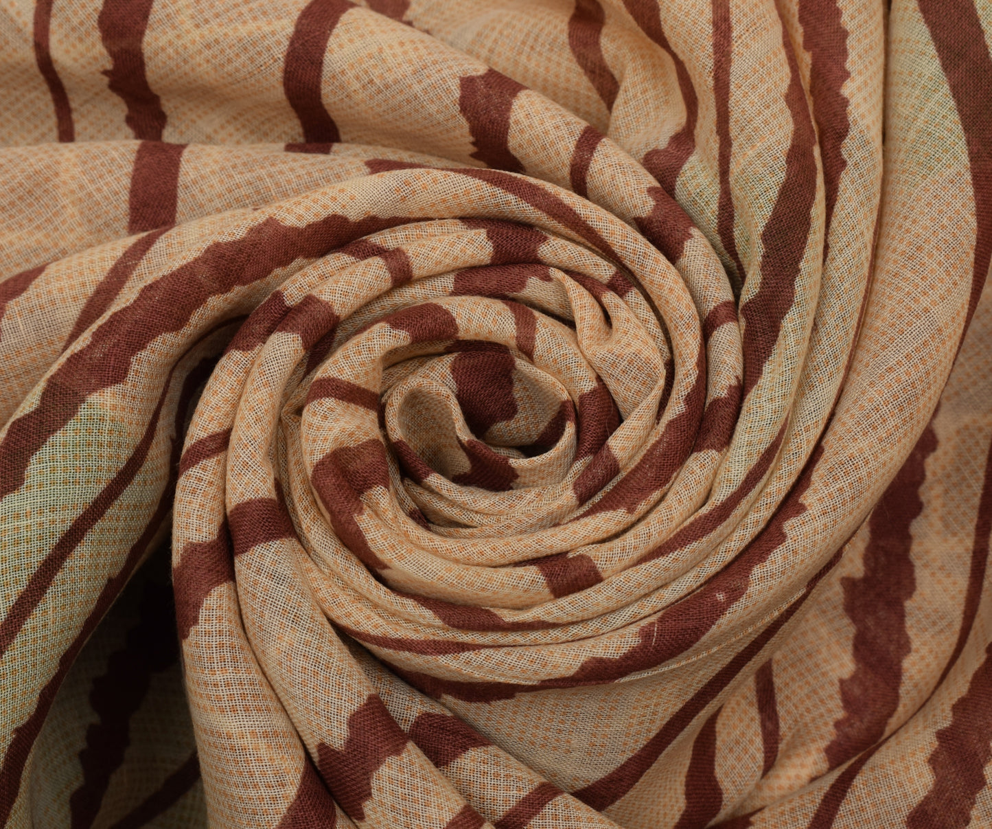 Sushila Vintage Cream Saree 100% Pure Cotton Printed 5 Yard Soft Craft Fabric