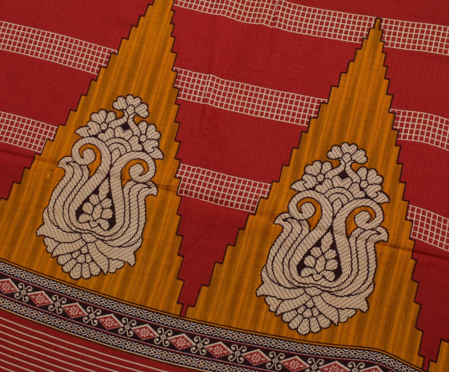 Sushila Vintage Indian Saree 100% Pure Cotton Printed Floral Soft Craft Fabric