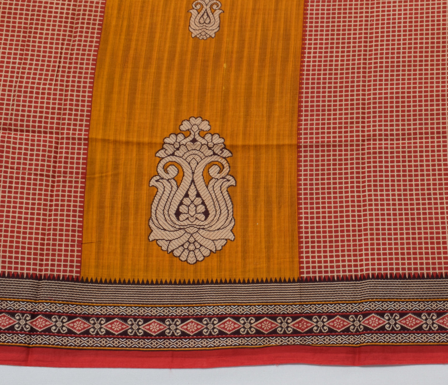 Sushila Vintage Indian Saree 100% Pure Cotton Printed Floral Soft Craft Fabric