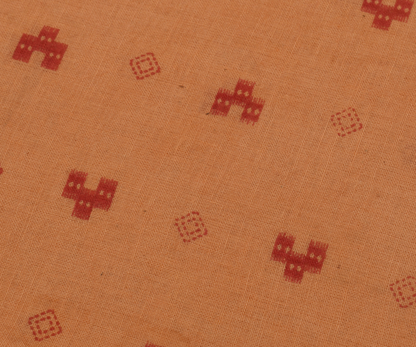 Sushila Vintage Peach Saree 100% Pure Cotton Hand Block Printed Craft Fabric