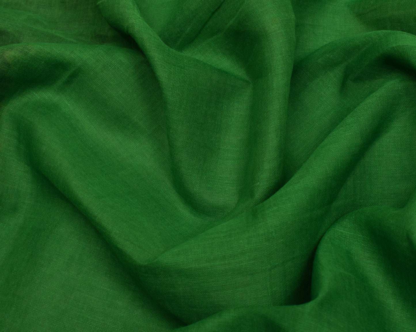 Sushila Vintage Green Saree 100% Pure Cotton Printed 5 Yard Soft Craft Fabric