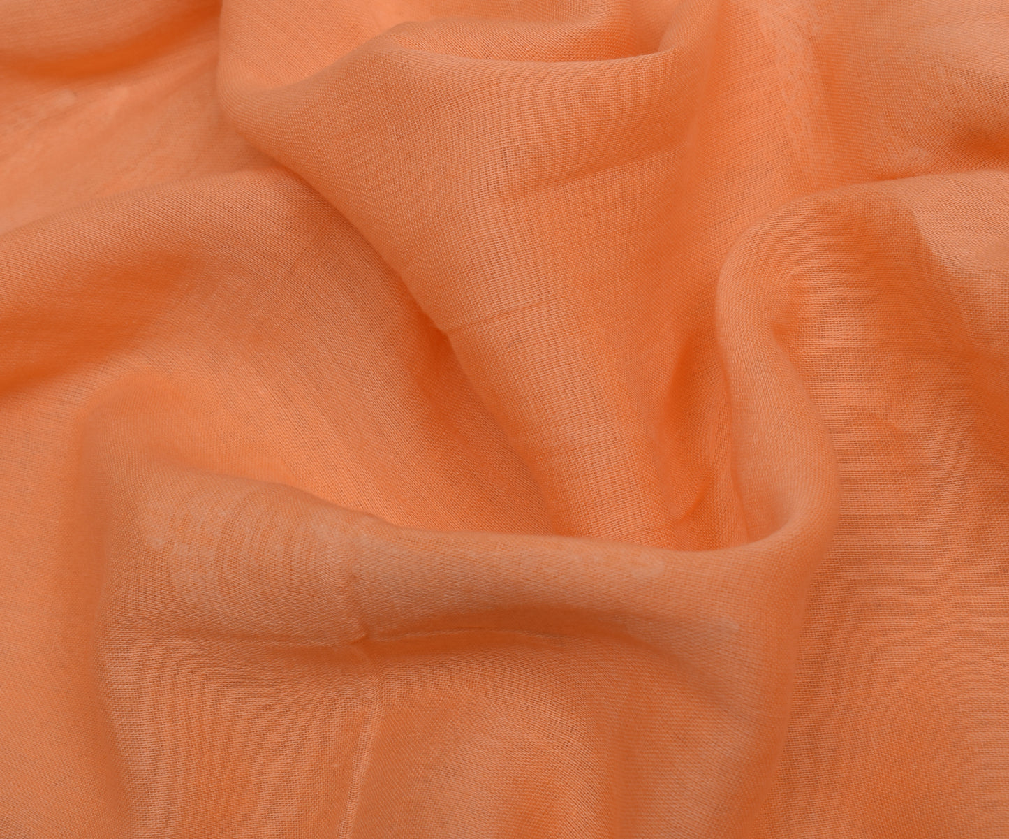 Sushila Vintage Peach Saree 100% Pure Cotton Thread Embroidered Craft Fabric