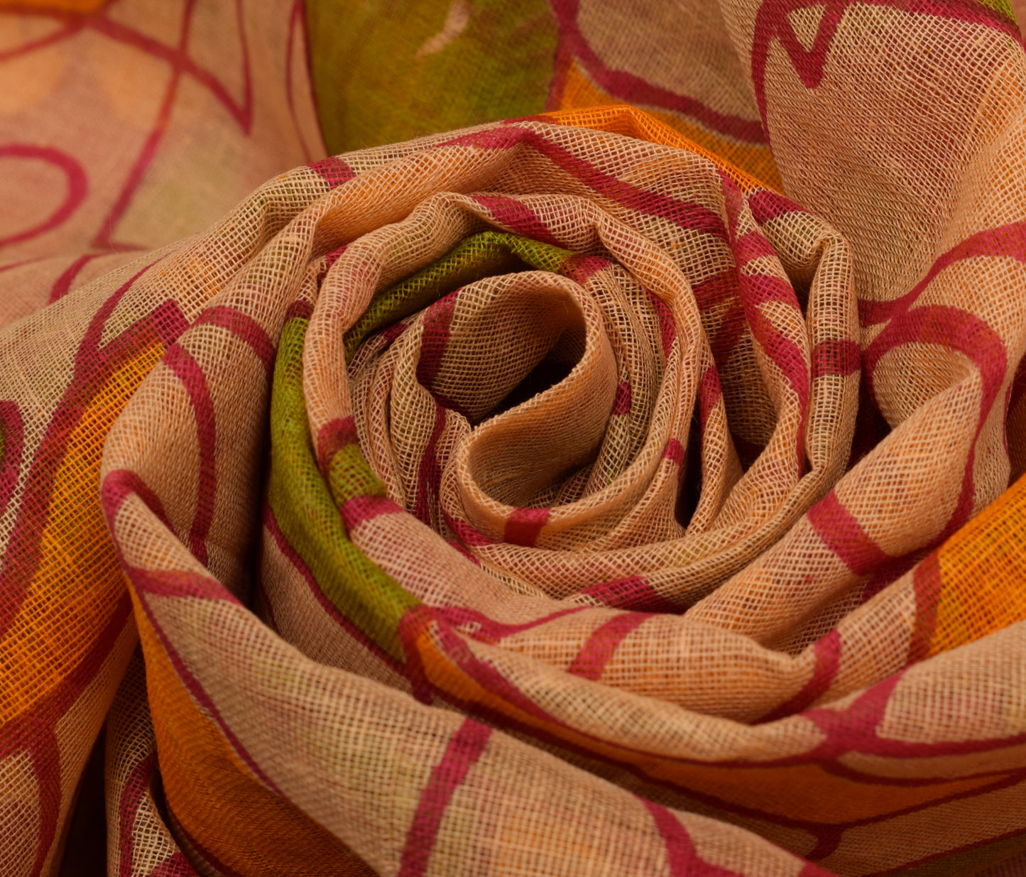 Sushila Vintage Cream Saree 100% Pure Cotton Printed 5 Yard Craft Sari Fabric