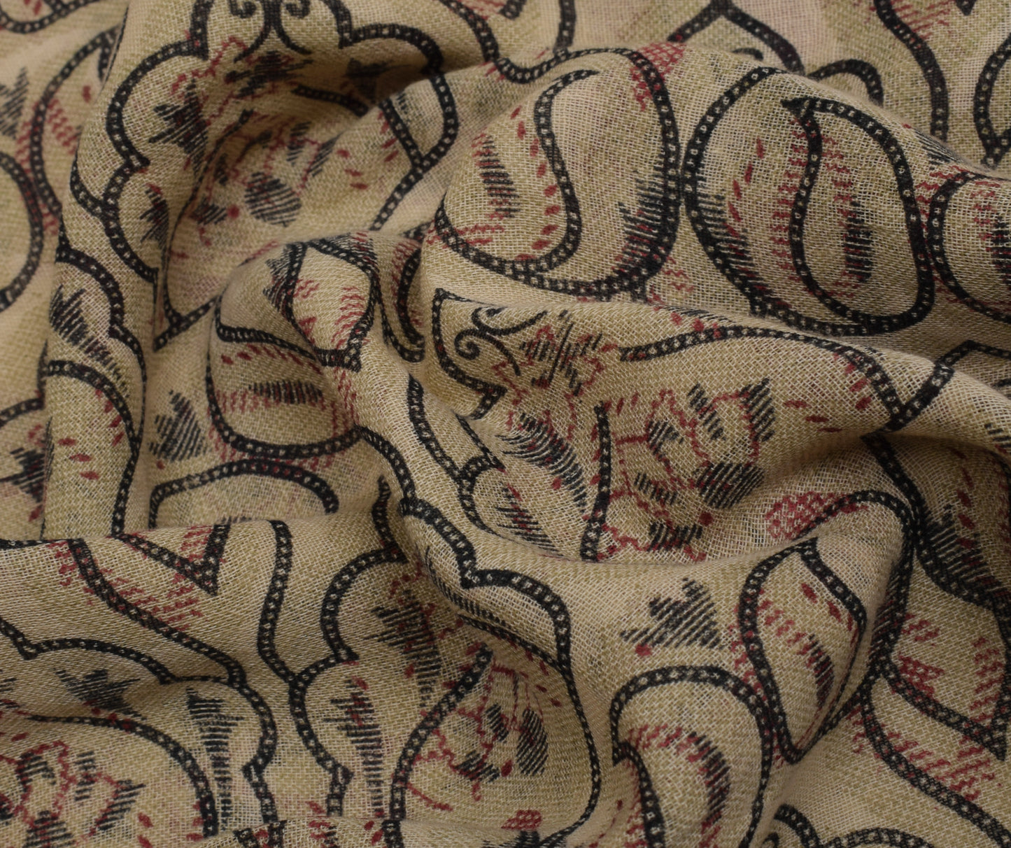 Sushila Vintage Brown Saree 100% Pure Cotton Printed Paisley Soft Craft Fabric