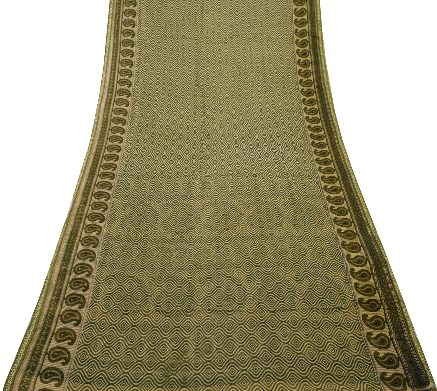 Sushila Vintage Indian Saree 100% Pure Cotton Printed 5 Yard Soft Craft Fabric