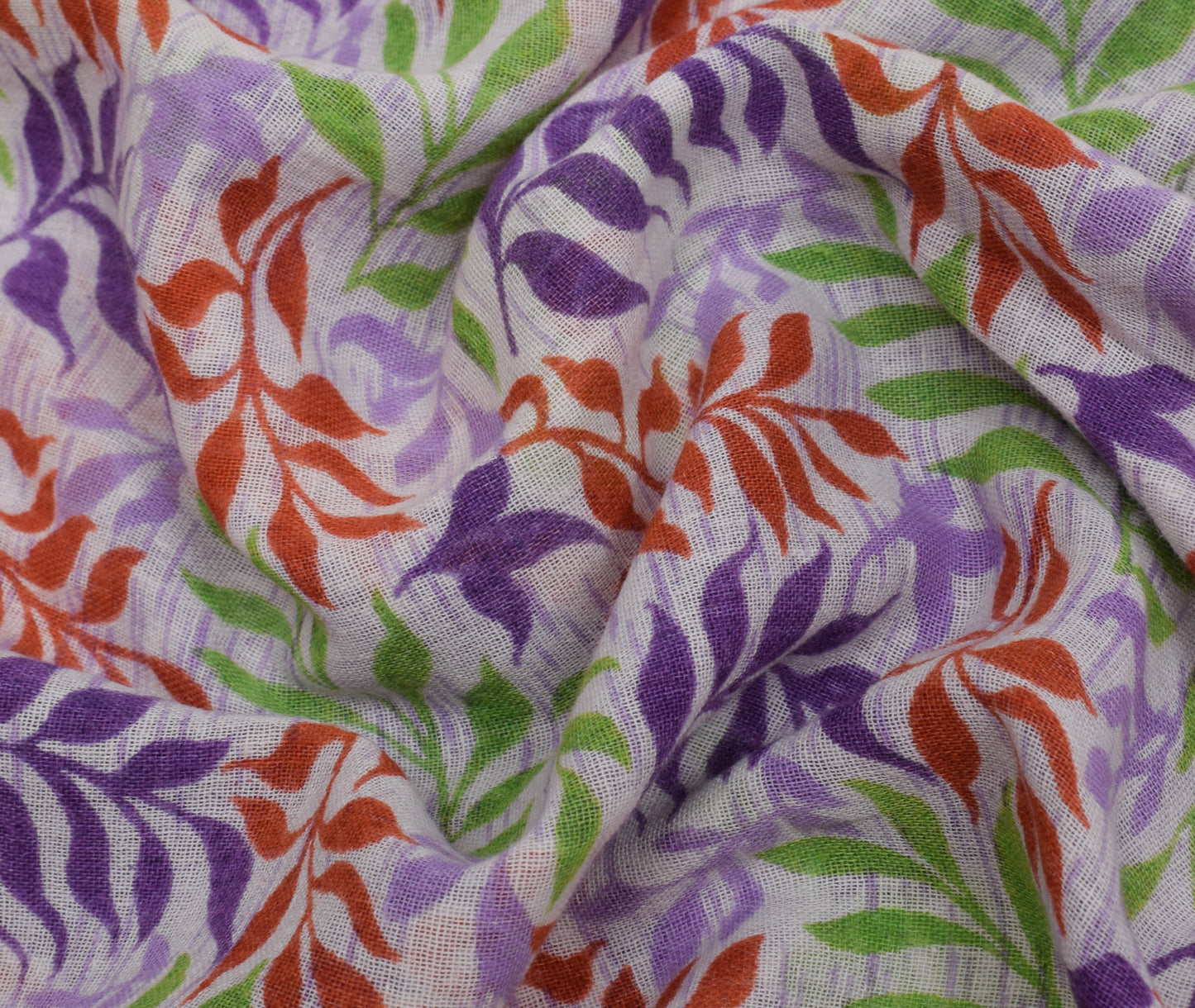 Sushila Vintage White Saree 100% Pure Cotton Printed Floral Soft Craft Fabric
